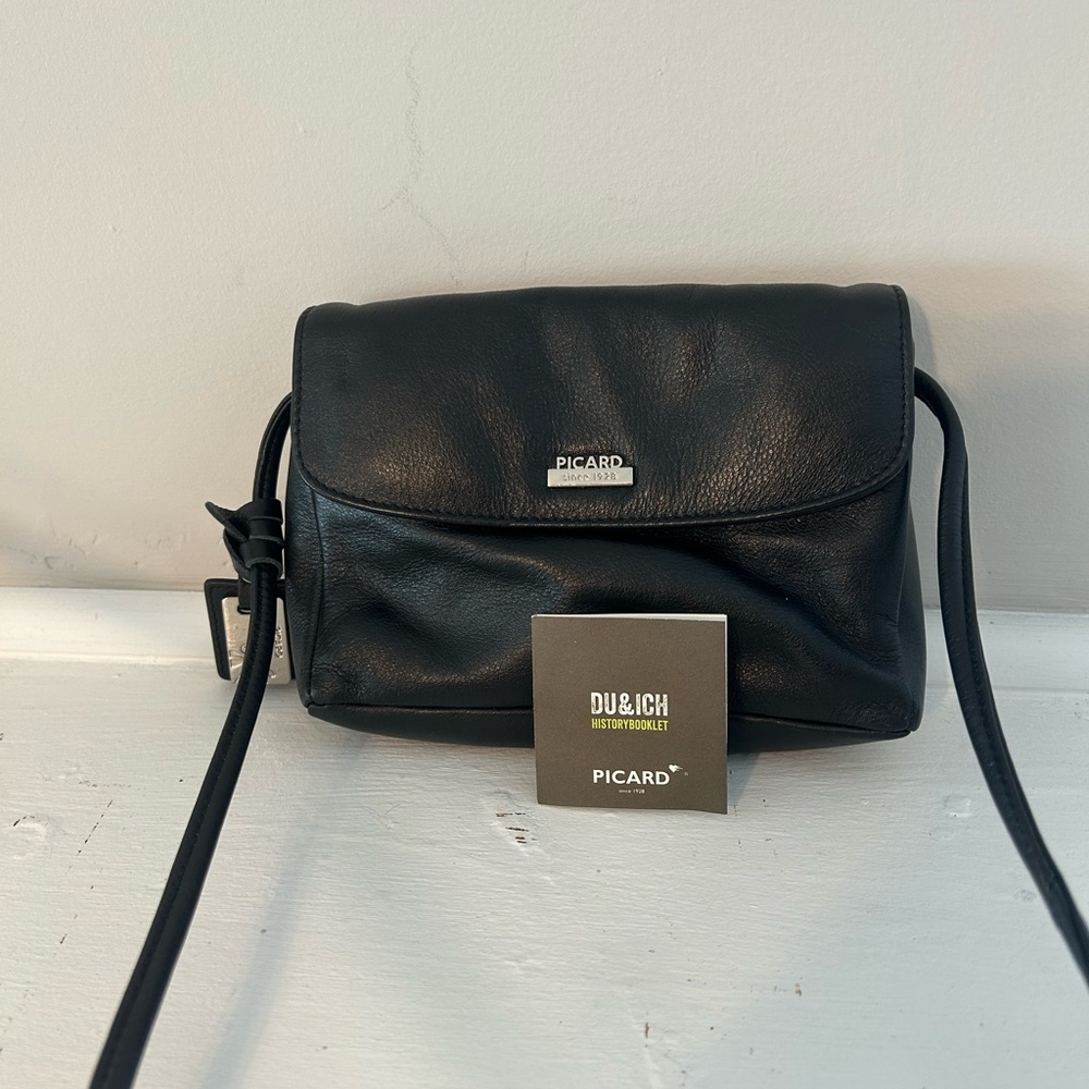 Picard Black Leather Crossbody Bag